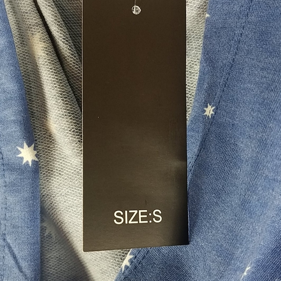 NWT, Saints21,0173,Blu white stars hoodie crop top, SUPER CUTE, Sz S - Picture 7 of 12